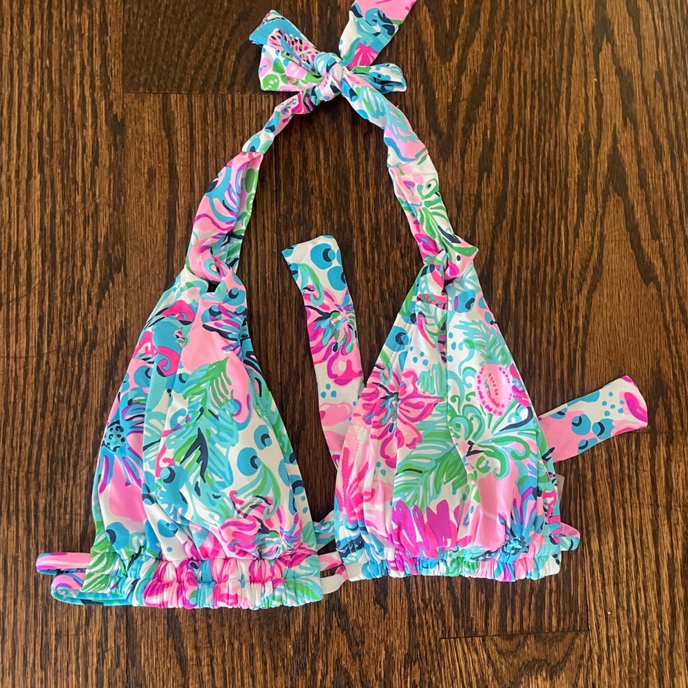 Lilly Pulitzer Pink and Blue Bikini Top